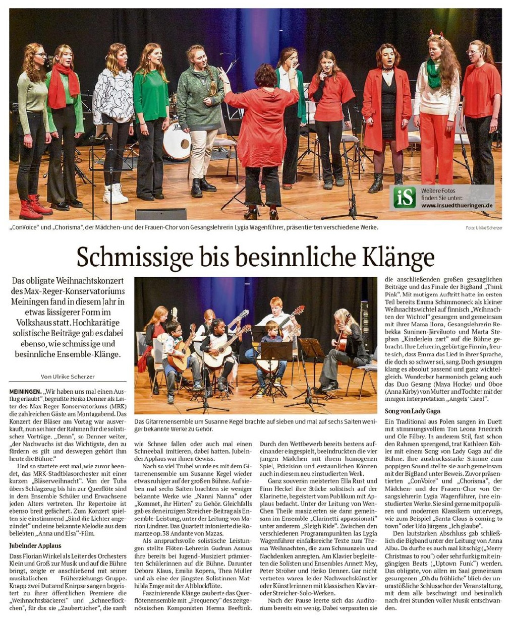 Weihnachtskonzert 2023_Rezension von Ulrike Scherzer im FW